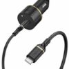 מטען רכב וכבל שחור מהיר-אוטרבוקס otterbox -PD USB C 1M