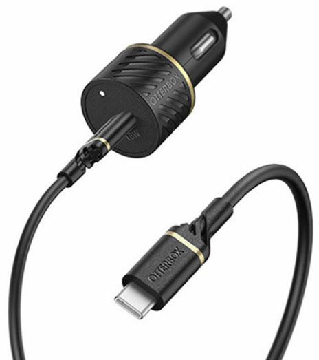 מטען רכב וכבל שחור מהיר-אוטרבוקס otterbox -PD USB C 1M