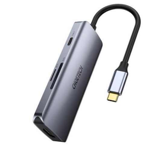 CHOETECH   מפצל הזנה 7 יציאות TYPE C