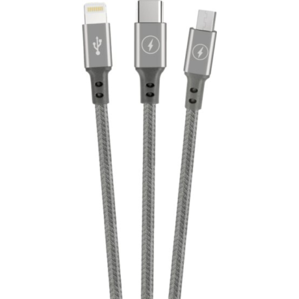 כבל 3 יציאות Iphone Lightning/Micro USB/Type-C