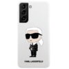 כיסוי אחורי מעוצב Karl Lagerfeld Silicone Ikonik קרל לגרפלד ל-Galaxy S23 Plus בצבע לבן