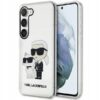 כיסוי אחורי מעוצב Karl Lagerfeld Silicone Ikonik קרל לגרפלד ל-Galaxy S23 בצבע לבן