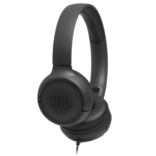 אוזניות JBL Tune 500 עם מיקרופון מובנה וצליל נקי - צבע שחור