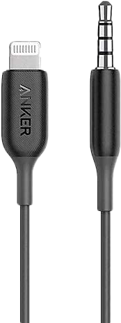 כבל אודיו 3.5 מ''מ לחיבור Anker Lightning באורך 0.9 מטר בצבע שחור