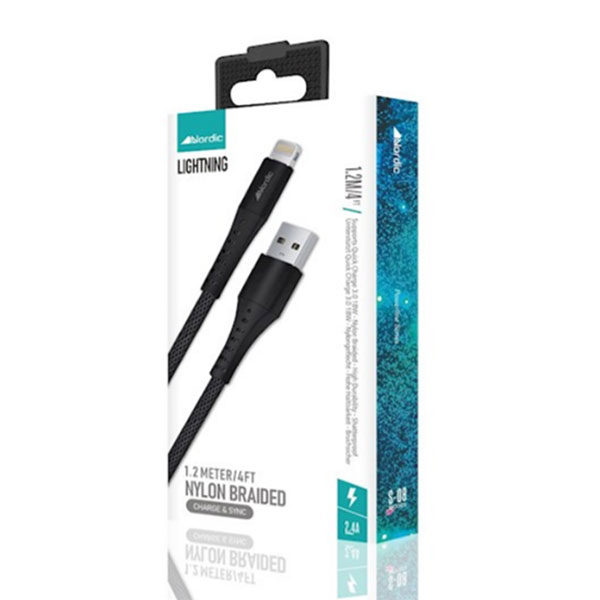 כבל טעינה קשיח לאייפון Iphone באורך 1.2 מטר Nordic