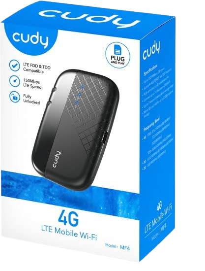 ראוטר סלולרי נייד Cudy 4G LTE Mobile Wi-Fi MF4