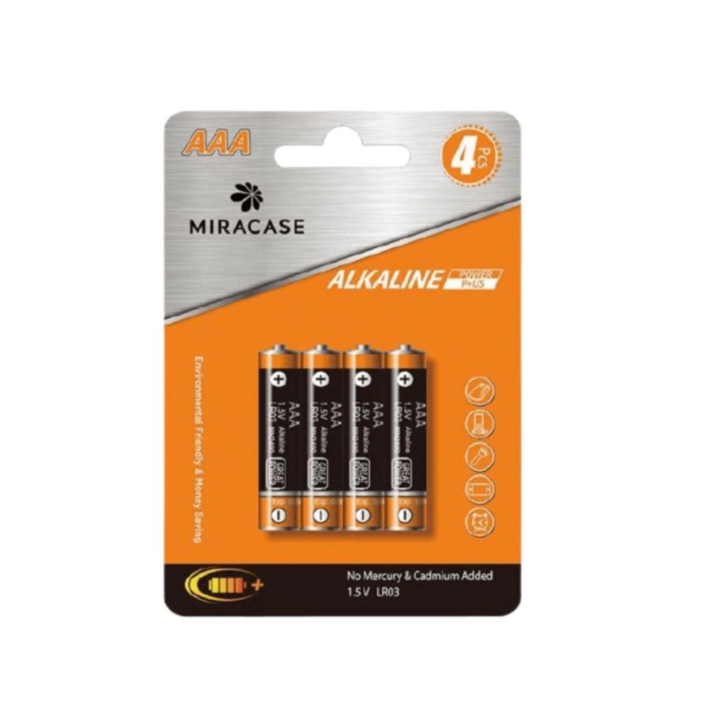 4 סוללות AAA 1.5V LR03 Alkaline