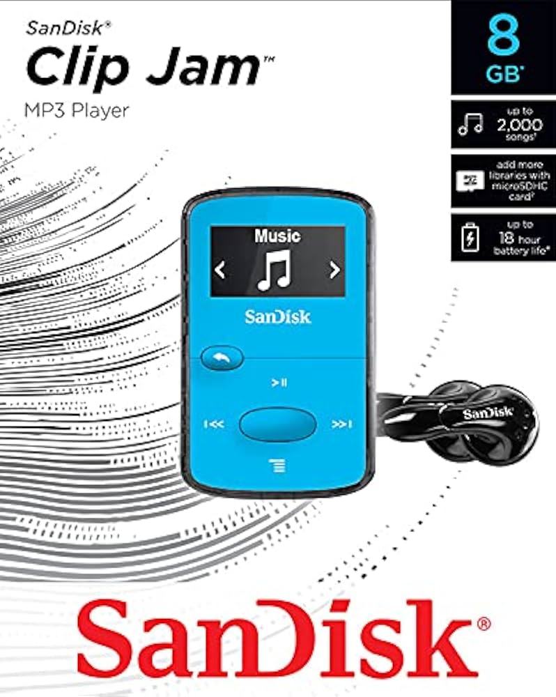 Sandisk נגן זעיר clip JAM 8GB