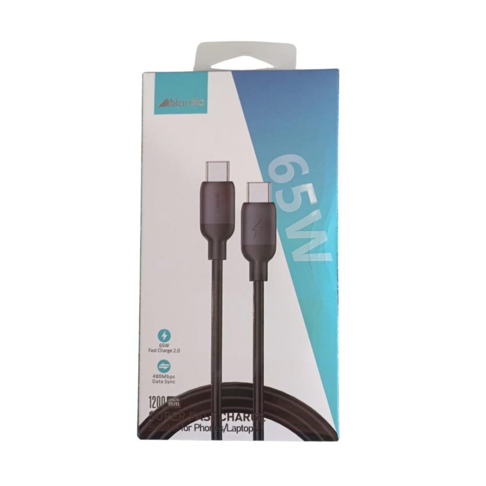 כבל USB-C to USB-C באורך 1.2 מטר  NORDIC