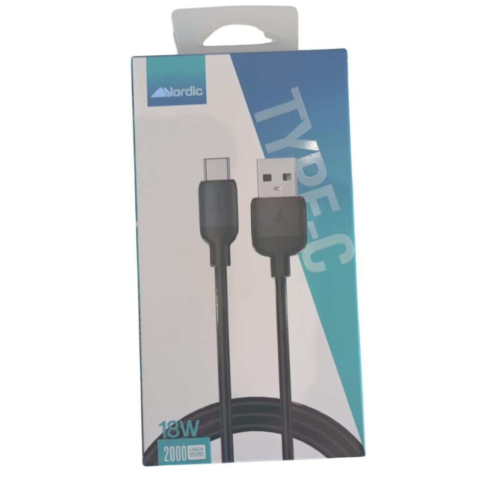 כבל USB A to USB C  NORDIC באורך 2 מטר