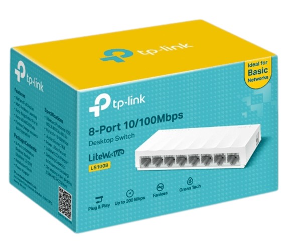TP-Linkמתג 8 מהירות 100Mbps