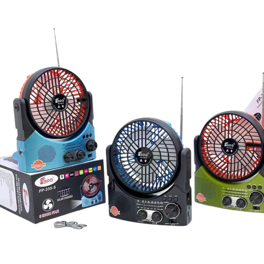 רדיו, פנס ומאוורר | Radio + flashlight + fan